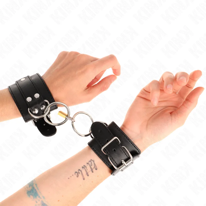 Kink Adjustable O-Ring Locking Wrist Restraints - Svart (20–28 cm x 5,5 cm)