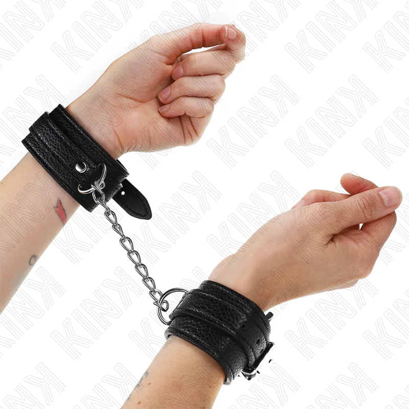 Kink Snake Pattern Handledsrestriktioner – Justerbara svarta manschetter (20–28 cm x 5,4 cm)
