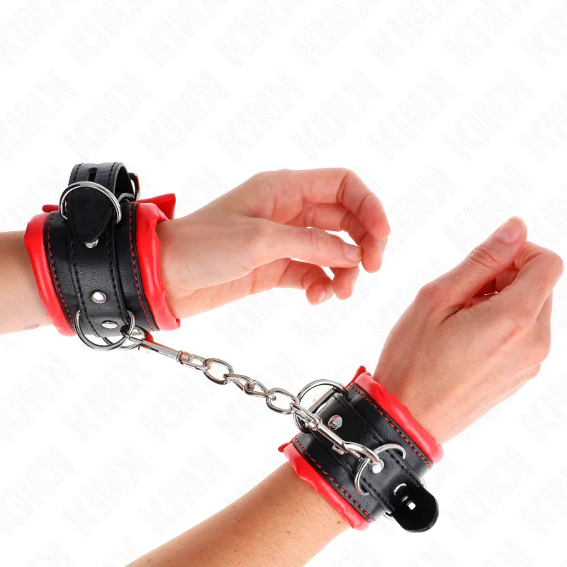 Kink Heavy Wrist Restraints with Red Faux-Fur Lining – Adjustable 20–30 cm x 6 cm