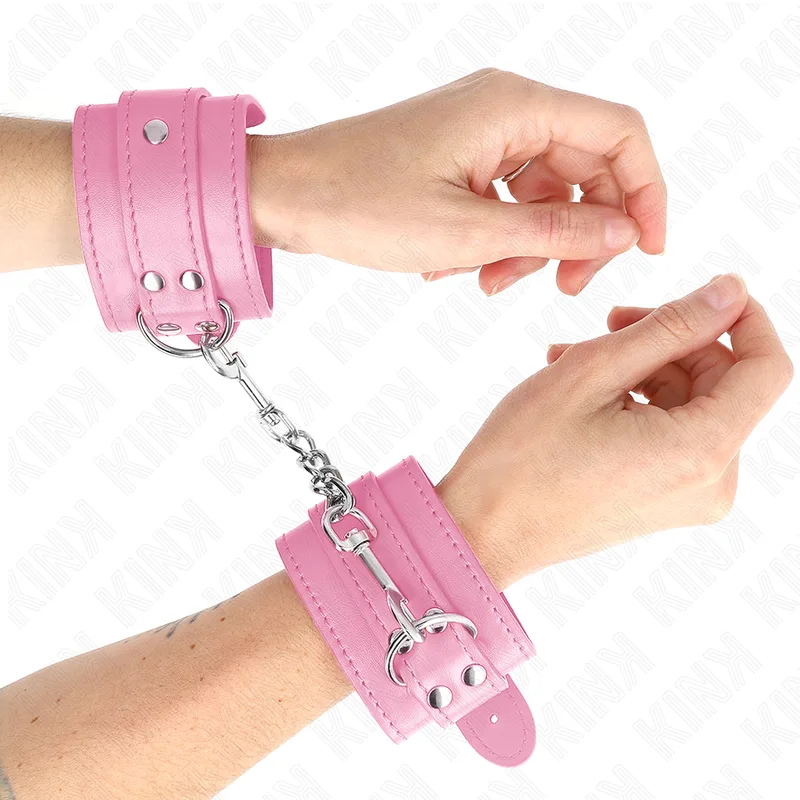 Kink Simple Wrist Restraints – Adjustable Pink Cuffs (20–23 cm x 5.5 cm)