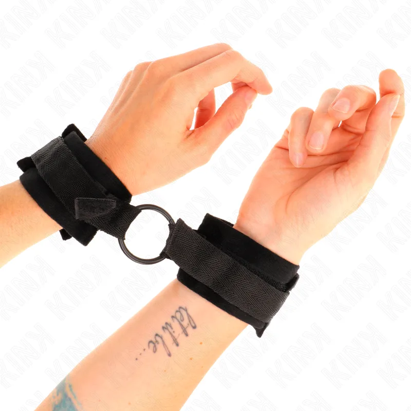 Kink Beginner Handbojor med Konstpälsfoder och O-ring – Justerbara Svarta Restriktioner