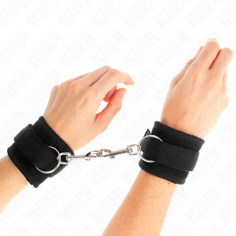 Kink Nylon Bind Hook & Loop Adjustable Wrist Restraints – Black, Model 2 (18–35 cm x 6 cm)