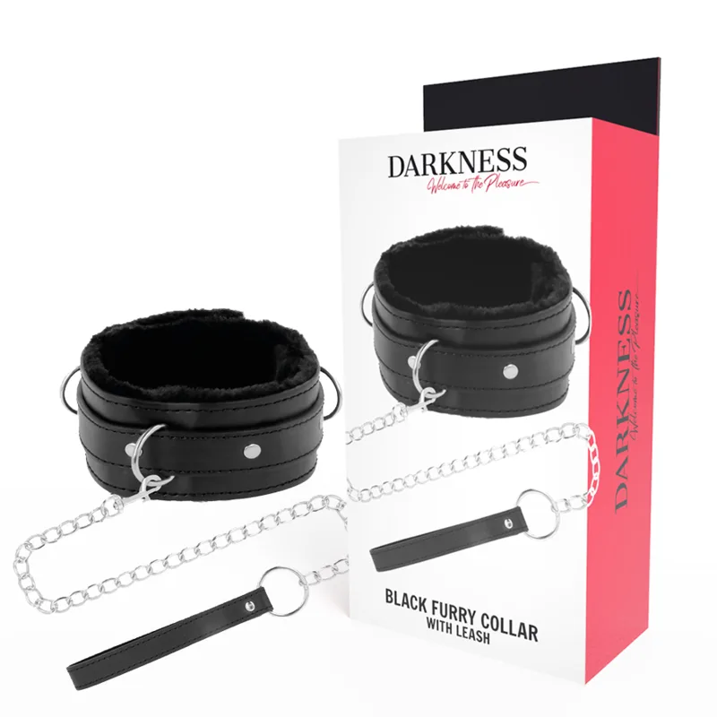 Darkness - Justerbart hållningshalsband med kedjekoppel