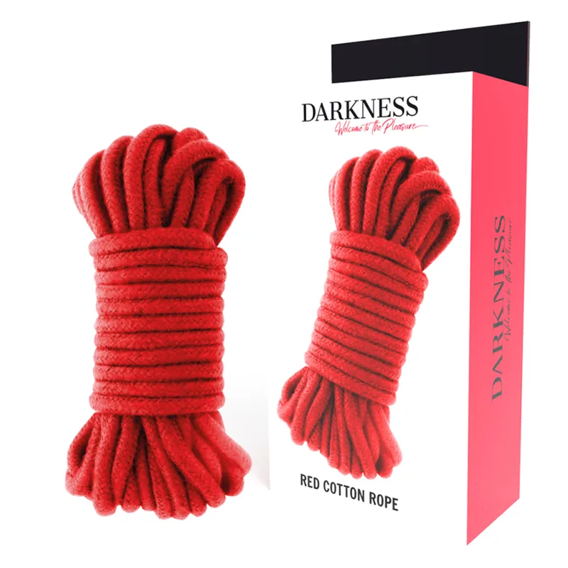 Darkness Japanskt Bondagerep 10 M – Rött Bomullsrep för Fasthållning