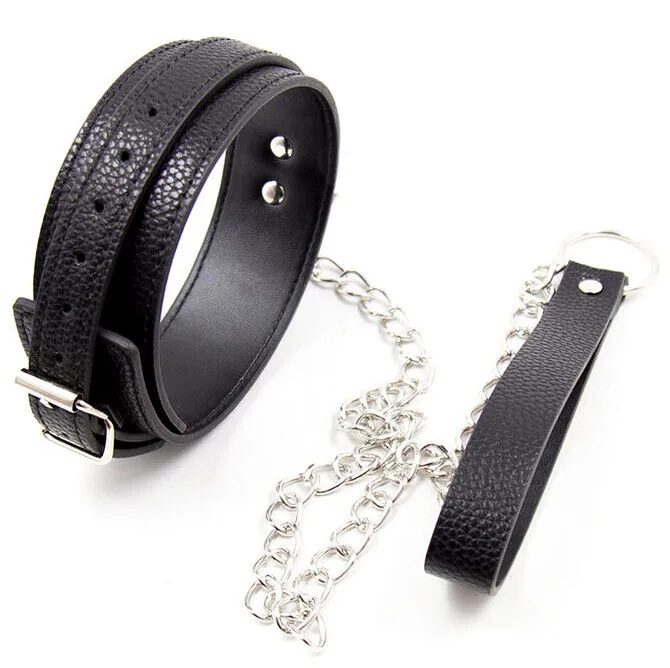 Ohmama Fetish - Halsband med Koppel i Ormskinnsmönster
