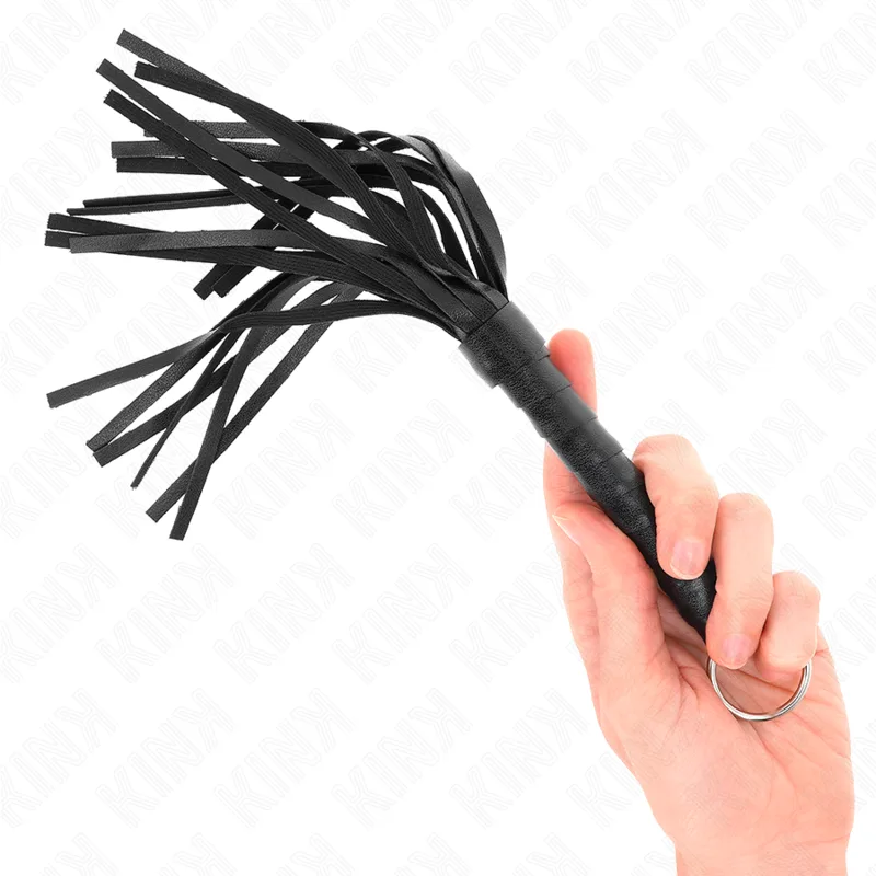 Kink Simple Mini Black Whip 28 cm – Kompakt Flogger för Sensationslek