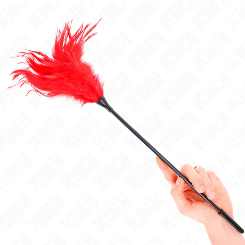 Kink Multiple Red Tickle Feathers – 45 cm Sensorisk Stimuleringspinne