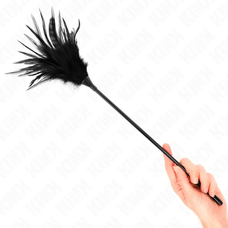 Kink Multiple Black Tickle Feathers – 45 cm Sensorisk Stimuleringsspö