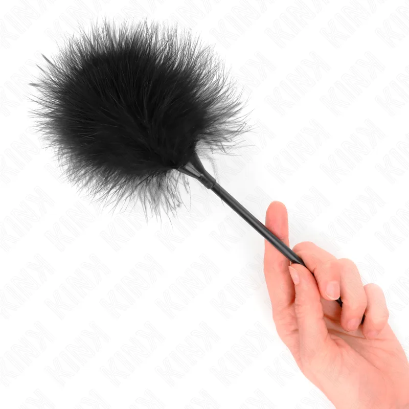 Kink Black Tickle Feather Teaser – Tillbehör för sensorisk stimulering, 27 cm