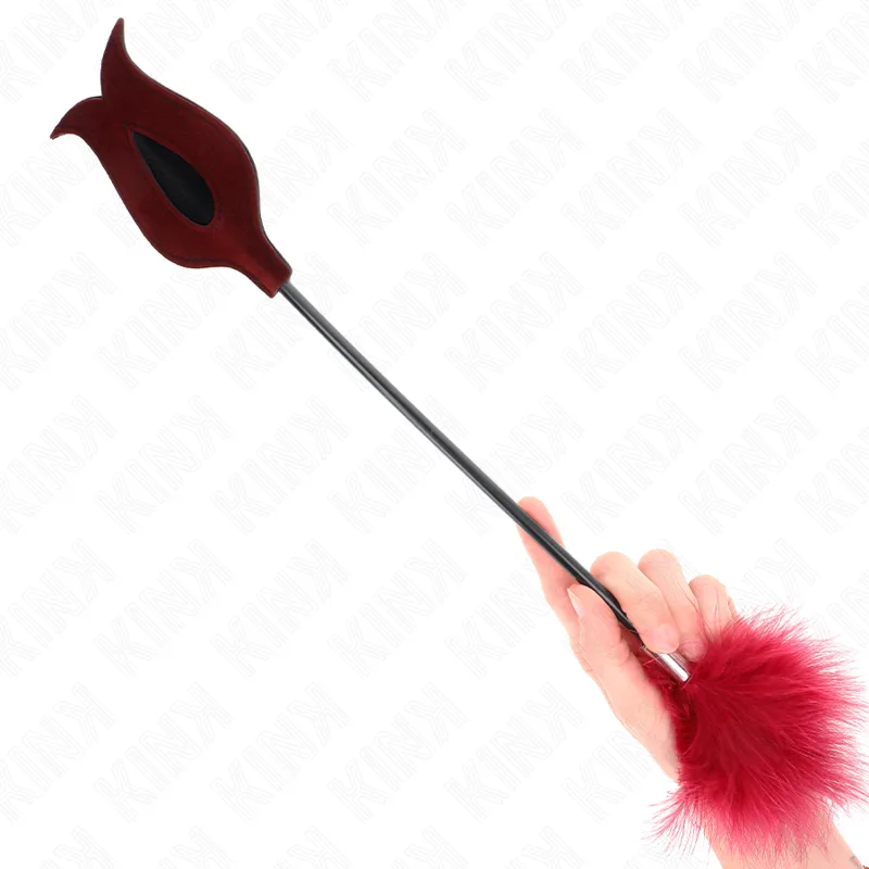 Kink Tickle Fjäderpiska med Rosformad Paddle – Sensorisk Leksak