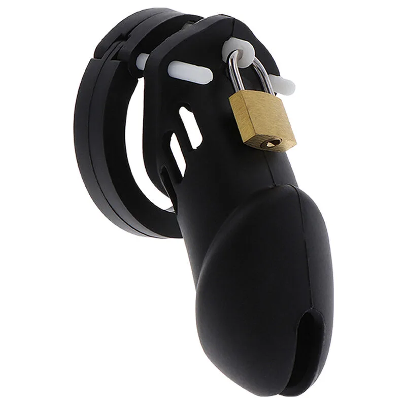 Hidden Desire - Extreme Silicone Chastity Cage for Penis | Size L | Black