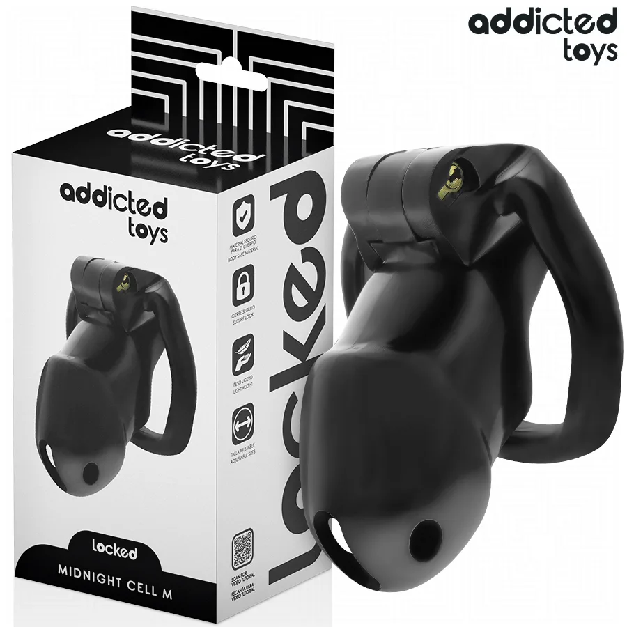 Addicted Toys Locked – Midnight Cell Penis Chastity Cage Size M