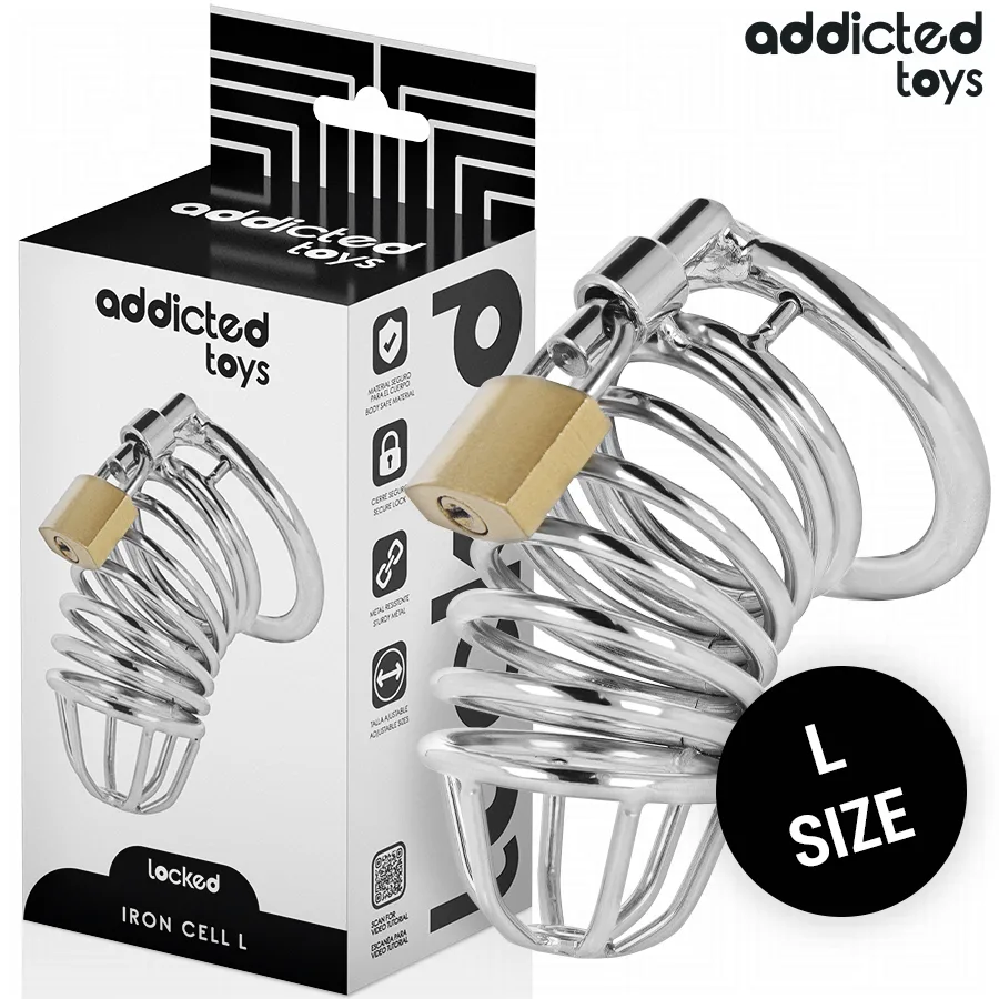 Addicted Toys Locked – Iron Cell Metallisk Penisbur för Kyskhet | Storlek L (5 CM)
