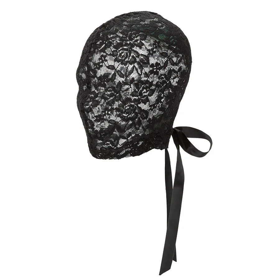 CalExotics - Scandal Svart Spets Balaclava Huva med Pilbågsdetalj