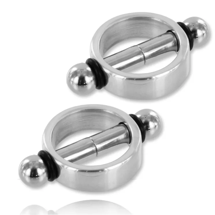 Metal Hard - Magnetic Nipple Clamps Pair for Sensation Play