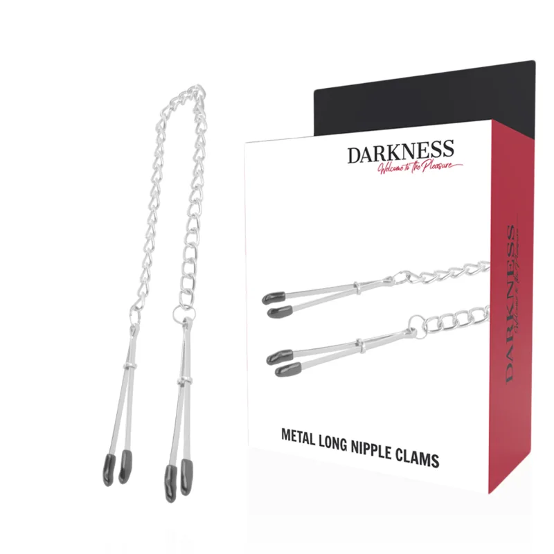 Darkness - Adjustable Metal Nipple Clamps with Chain