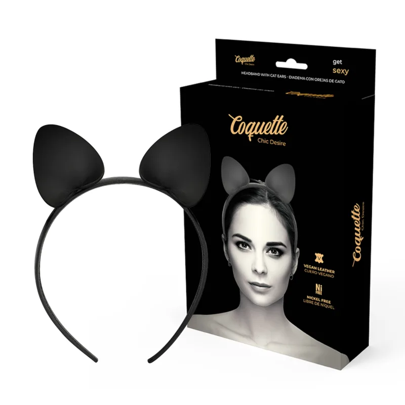 Coquette Chic Desire - Vegan Leather Cat Ear Headband