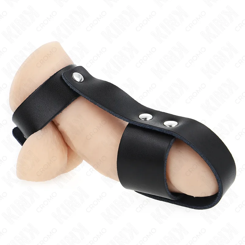Kink - Läderpenisburhållare med justerbar bolldelare