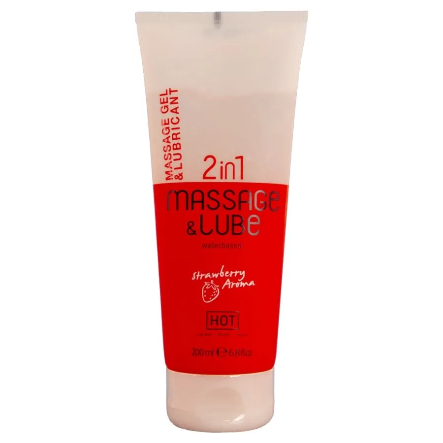 HOT Massage & Glide Gel 2-in-1 Jordgubbssmak – 200 ml