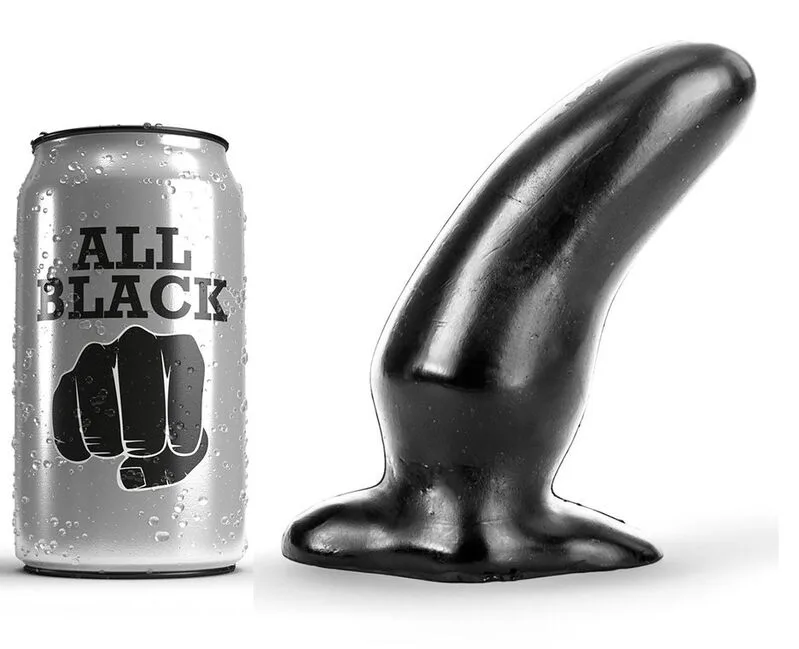 All Black Böjd Analplug – 13 cm