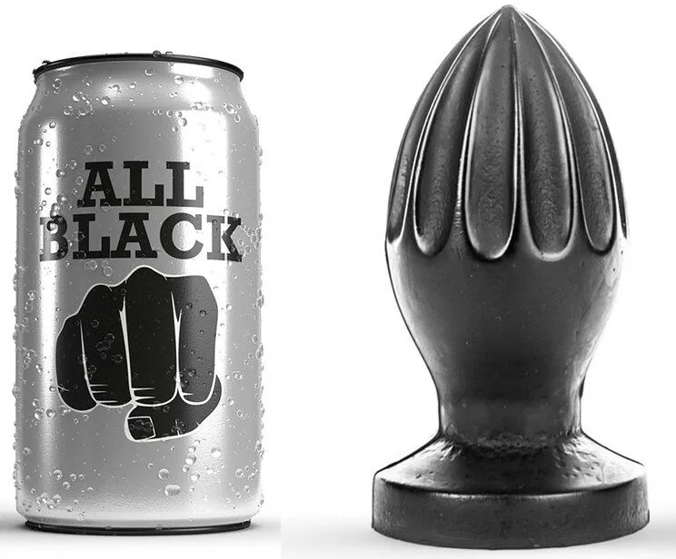 All Black Anal Plug 12 cm – Textured PVC Beginner to Intermediate Butt Plug