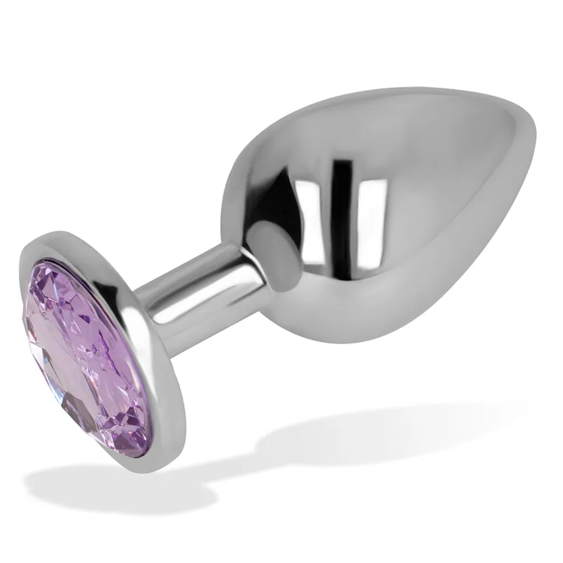 Ohmama Aluminium Anal Plug with Violet Crystal – 8 cm
