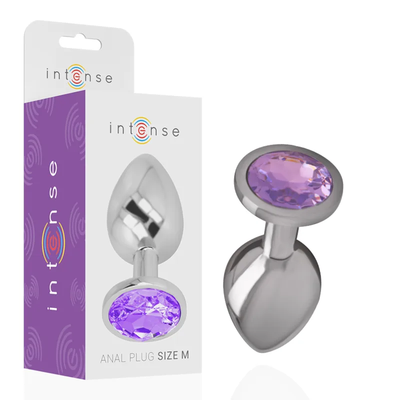 Intense™ Aluminium Metal Anal Plug with Violet Crystal – Size M