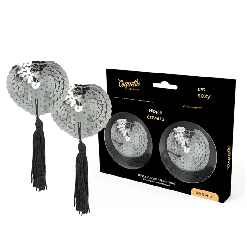 Coquette Chic Desire Självhäftande Bröstvårtetäckare – Silver