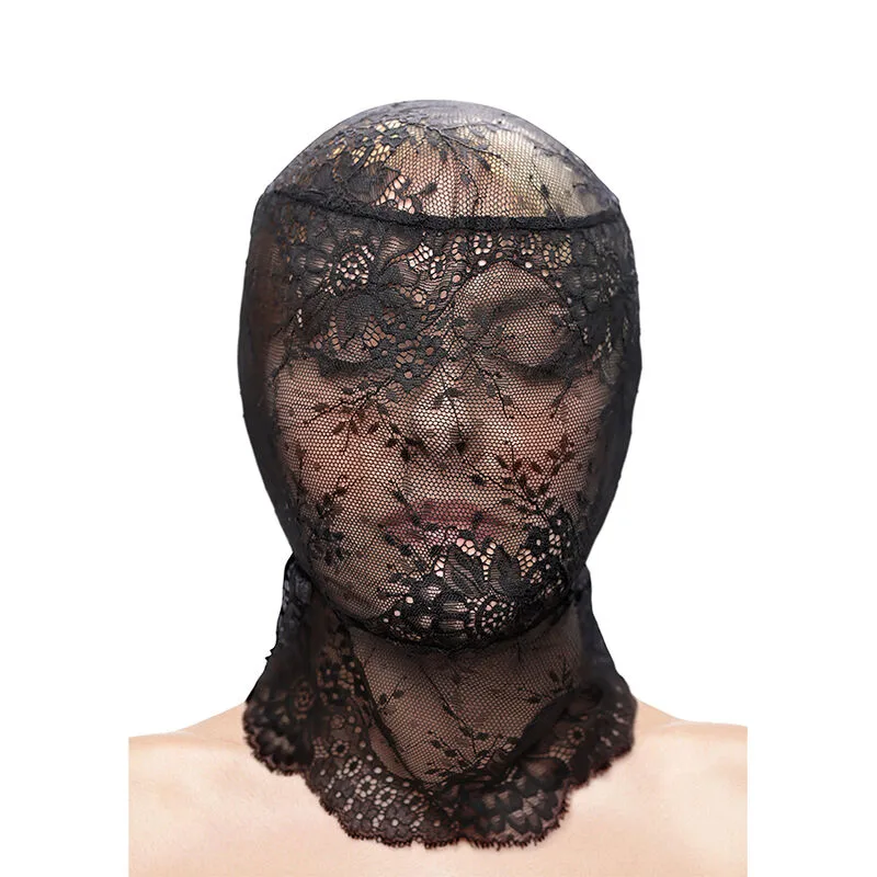 NS Novelties - Fetish & Fashion Spetshuva | Sensorisk Lekmask för Ansiktet | Svart