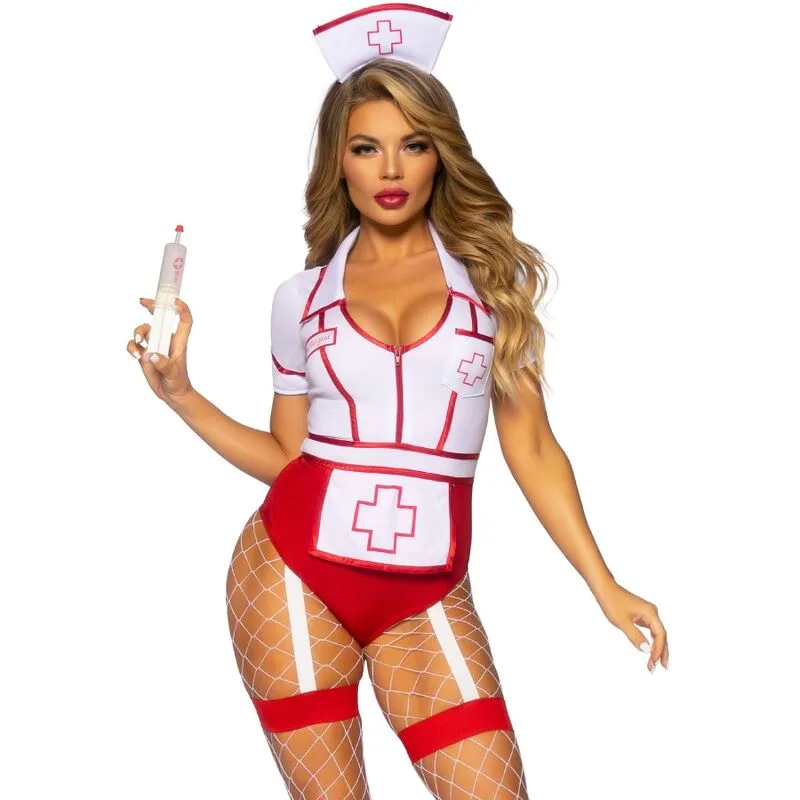 Leg Avenue - Nurse Costume Set, Colour: Red & White, Size: M