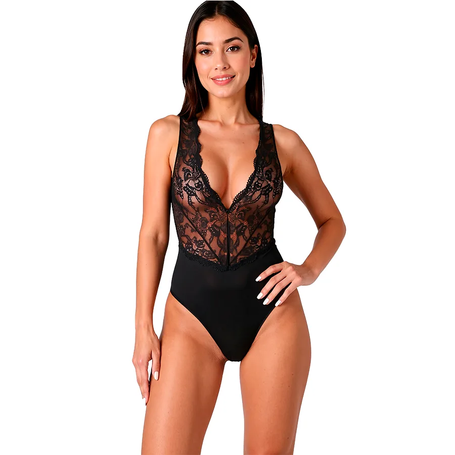 Passion - Evalie Lace Bodysuit | Black | Size L/XL
